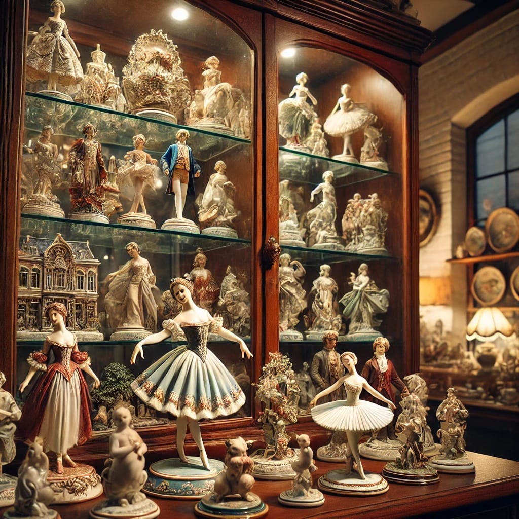 bibeloty retro, porcelanowe figurki retro