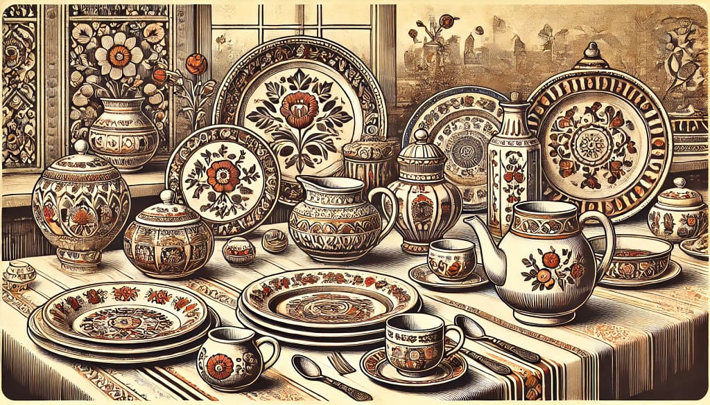 galanteria stołowa retro, ceramika retro