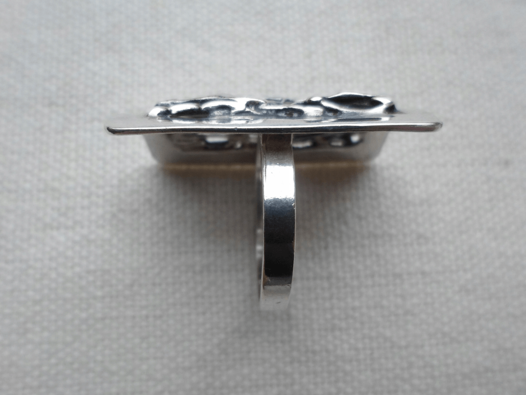 POLSKA BIŻUTERIA RETRO PIERŚCIONEK SREBRO 925 - obrazek 6