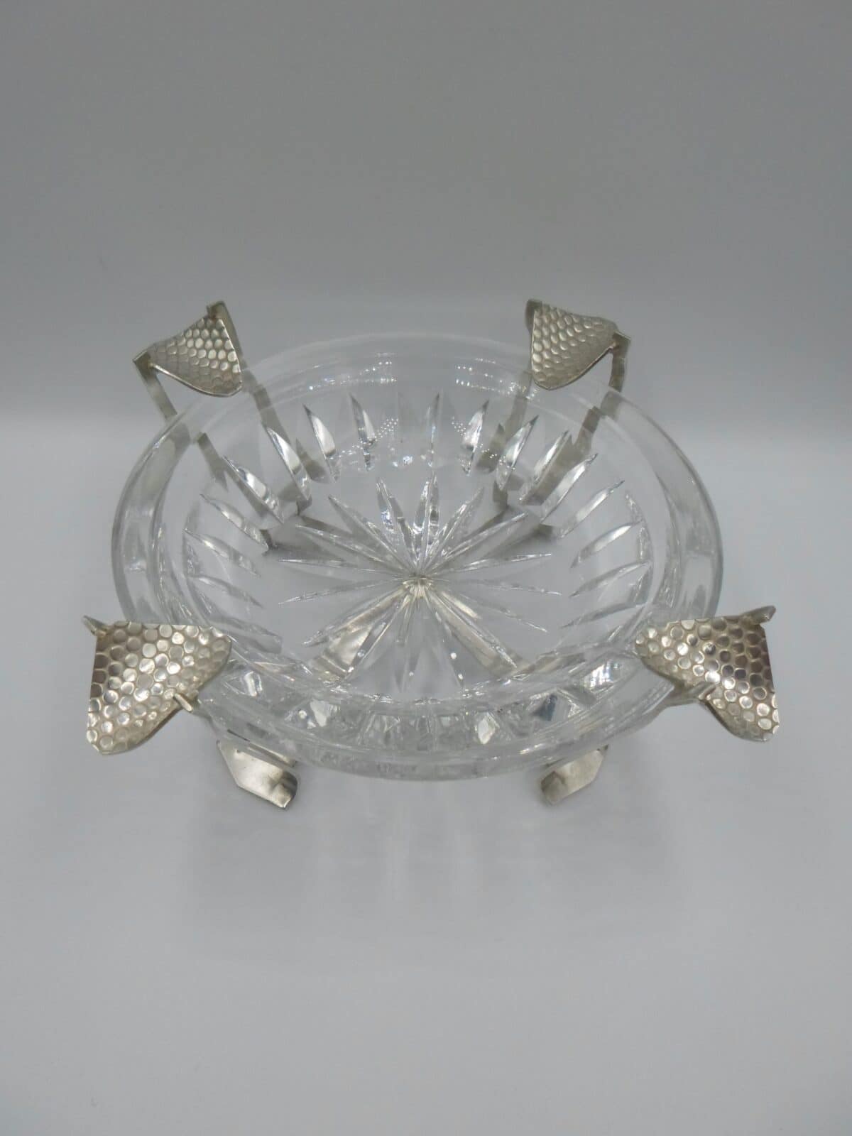 SECESJA UNIKATOWA POPIELNICZKA PLATER I SZKŁO - obrazek 2