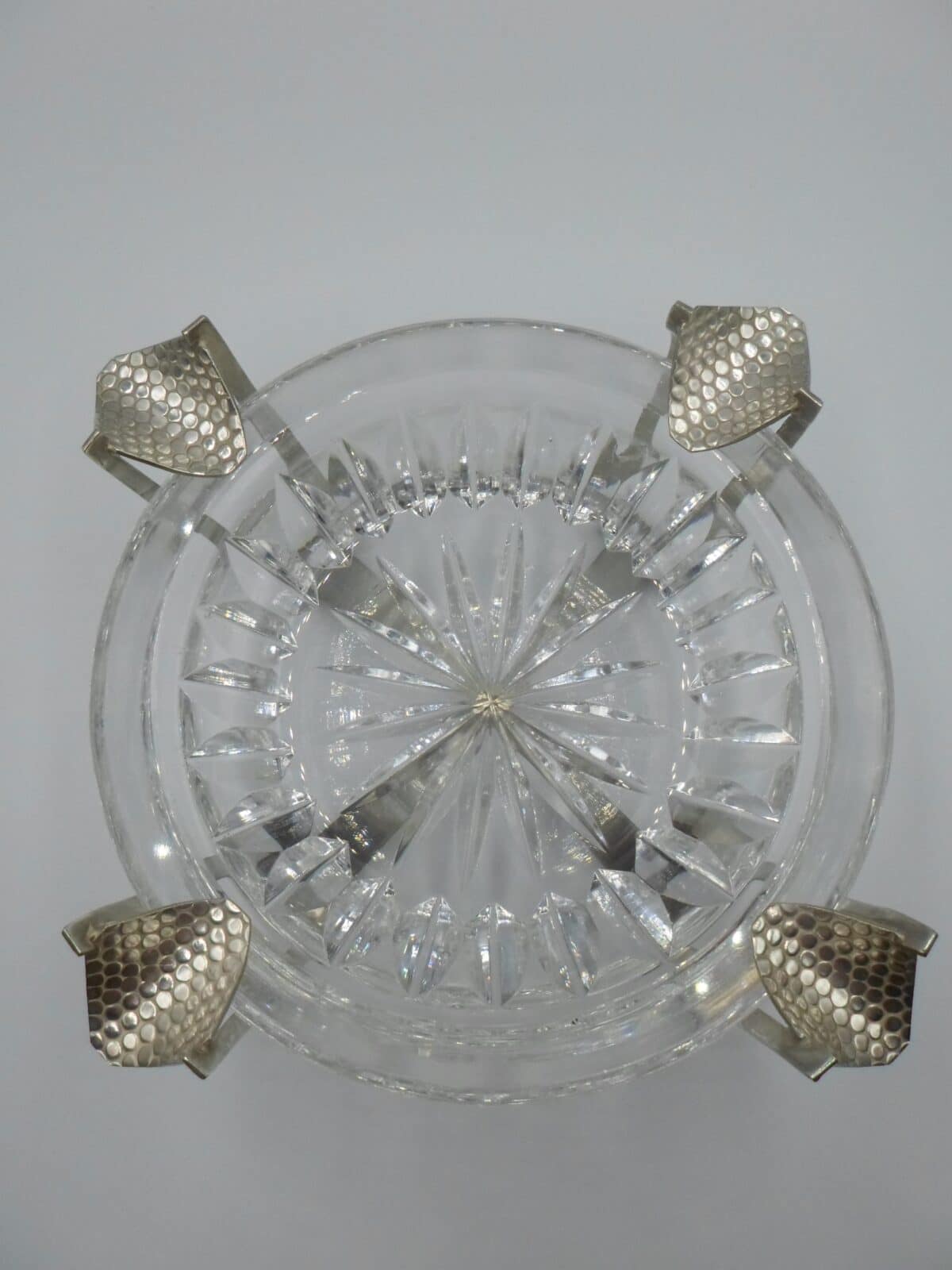 SECESJA UNIKATOWA POPIELNICZKA PLATER I SZKŁO - obrazek 3