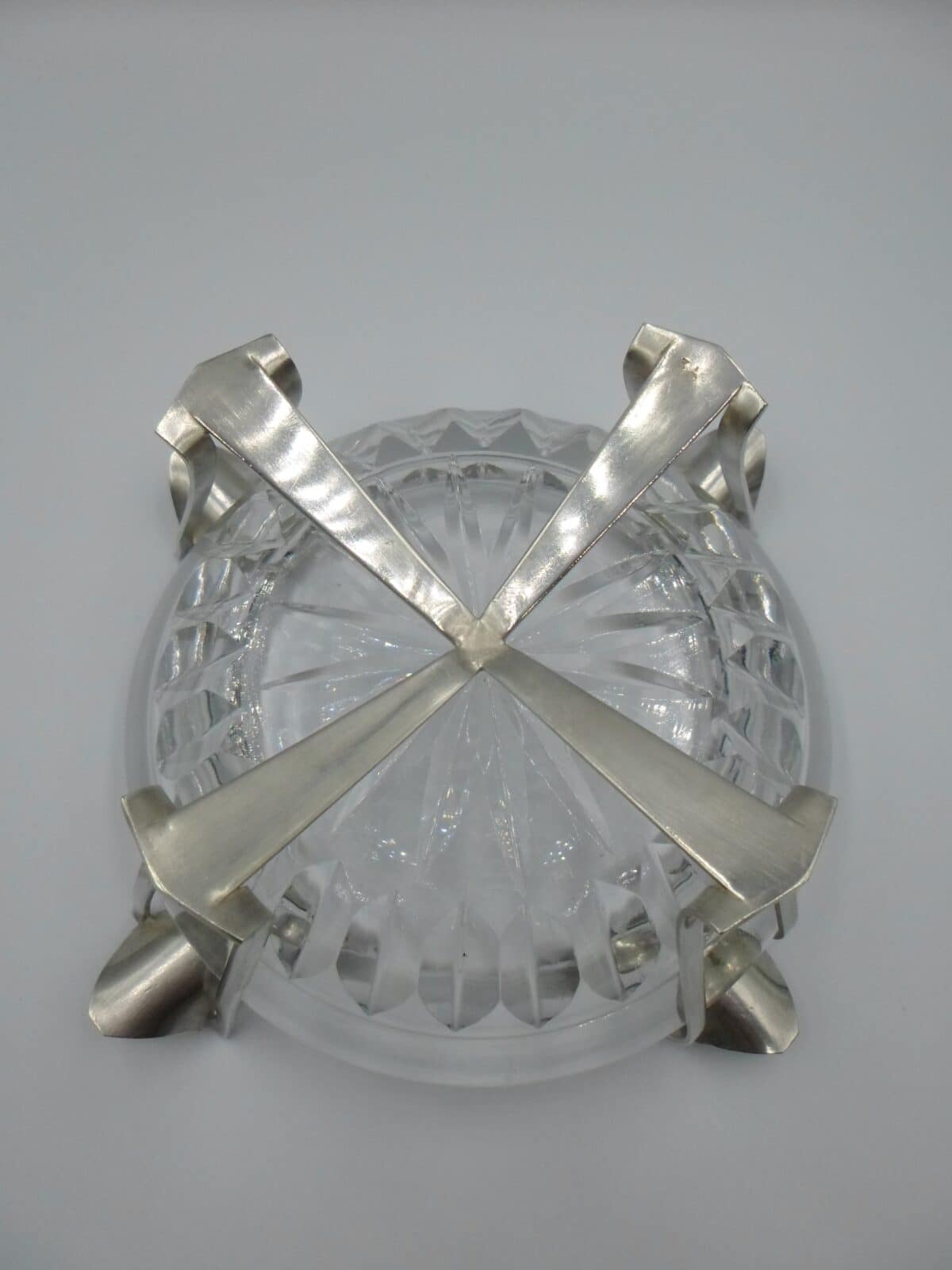 SECESJA UNIKATOWA POPIELNICZKA PLATER I SZKŁO - obrazek 4