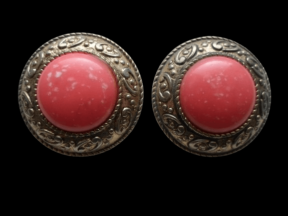 klipsy z koralowym oczkiem