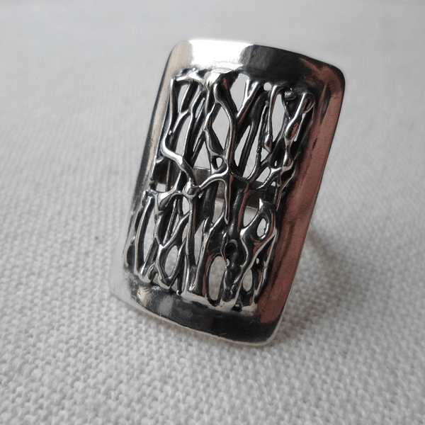 pierścionek, retro, moda retro, styl retro, PRL, vintage, bursztyn, srebro,