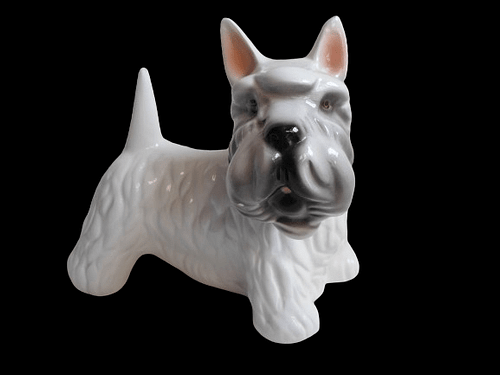 Sznaucer figurka pieska z porcelany figurka pieska sznaucer