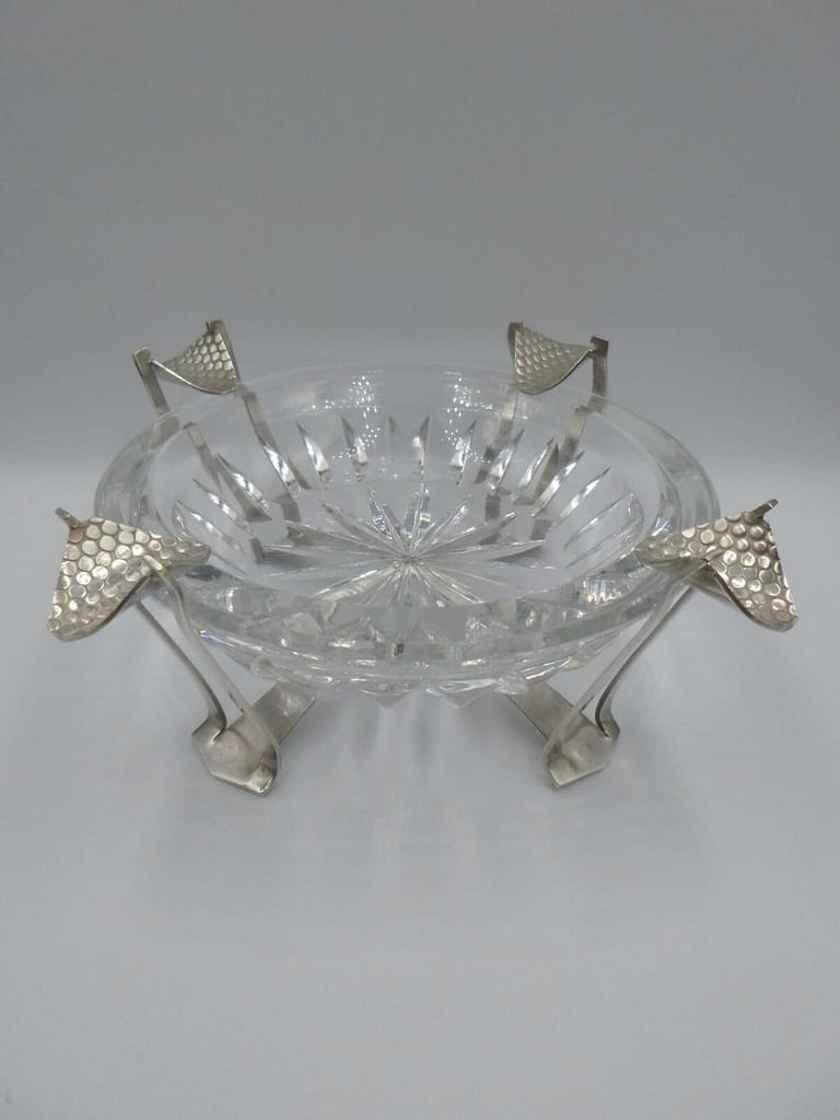 popielniczka z okresu secesji, plater i szkło